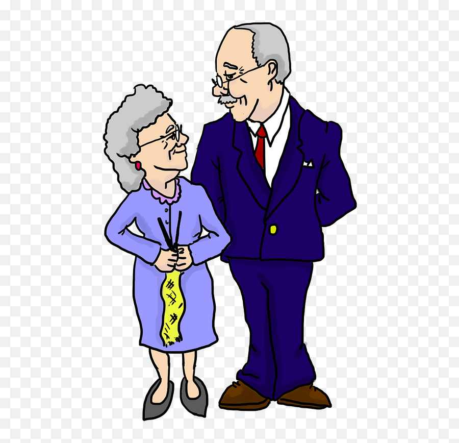 Grandparents Clipart - Cartoon Old Age Security Png Bedsteforældre Tegning Emoji,Old Man With Cane Emoji