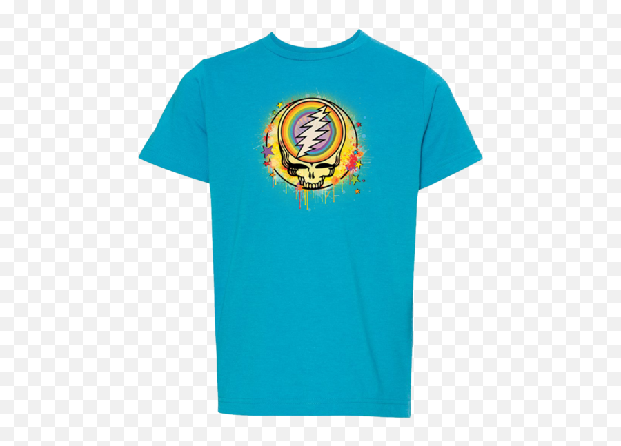 Rainbow Splatter Stealie - Grateful Dead Steal Your Face Emoji,Grateful Dead Emoticon