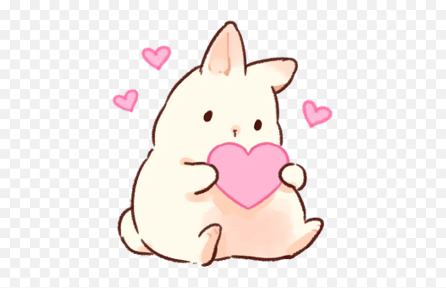 Soft And Cute Rabbits Telegram Stickers - Rabbit Emoji,Rabbit Emojis Tumblr