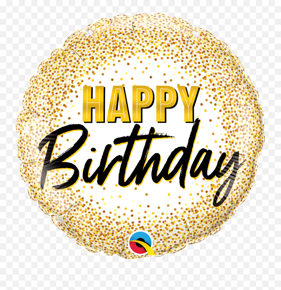 Gold Dots Happy Birthday Balloon Bouquet - Gold Happy Birthday Text Png Emoji,Happy Birthday Emoji Texts