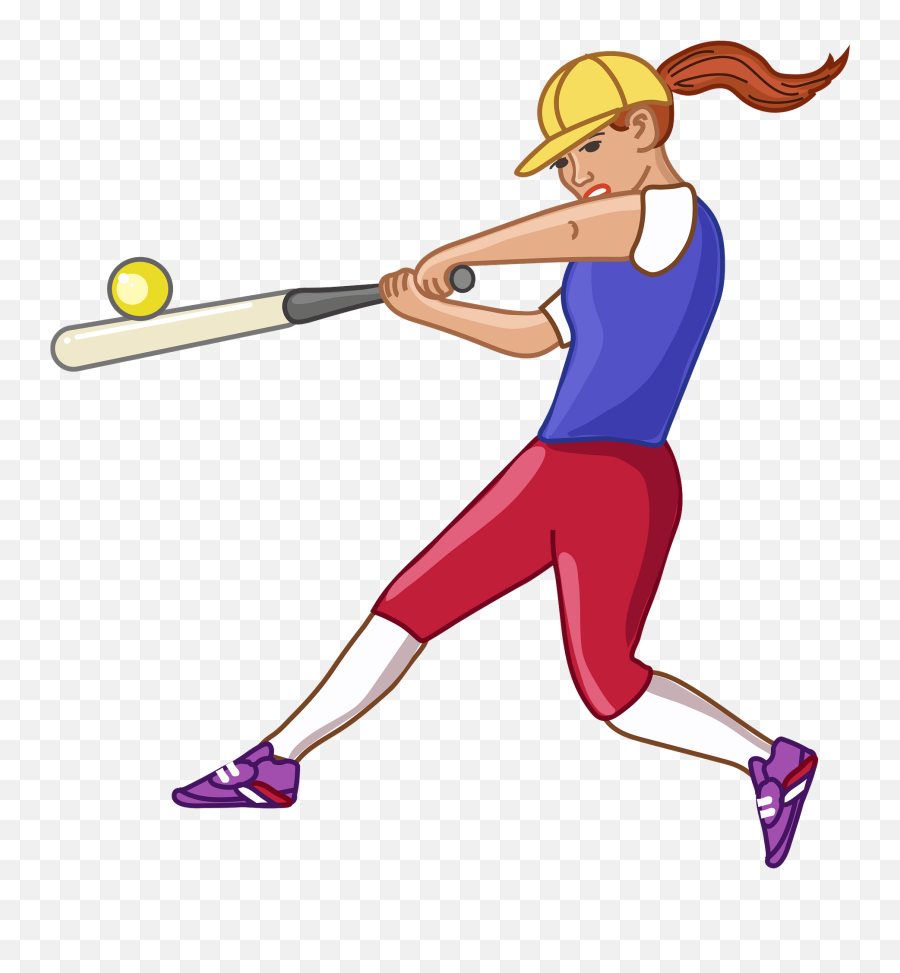 Softball Player Clipart - Soft Ball Sport Clipart Emoji,Softball Emojis