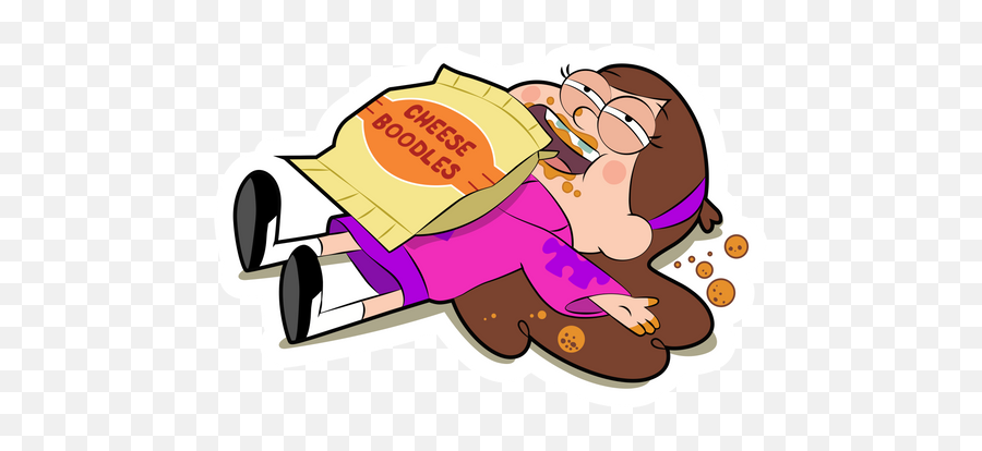 Gravity Falls Mabel Eating Cheese Boodles Sticker U2013 Artofit Emoji,Wine And Cheese Emoji Dancing