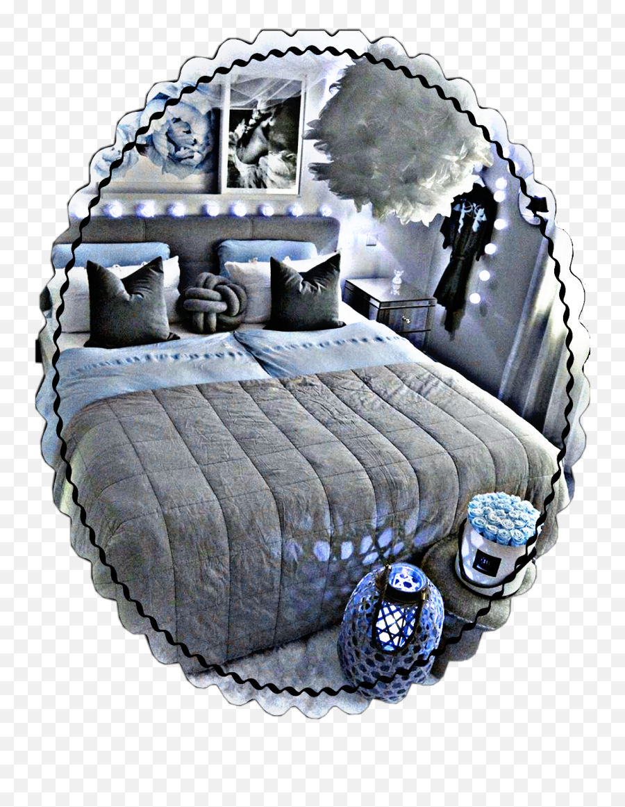 Blue Hueeffect Grey Gray Bed Sticker Emoji,Emoji Room Set