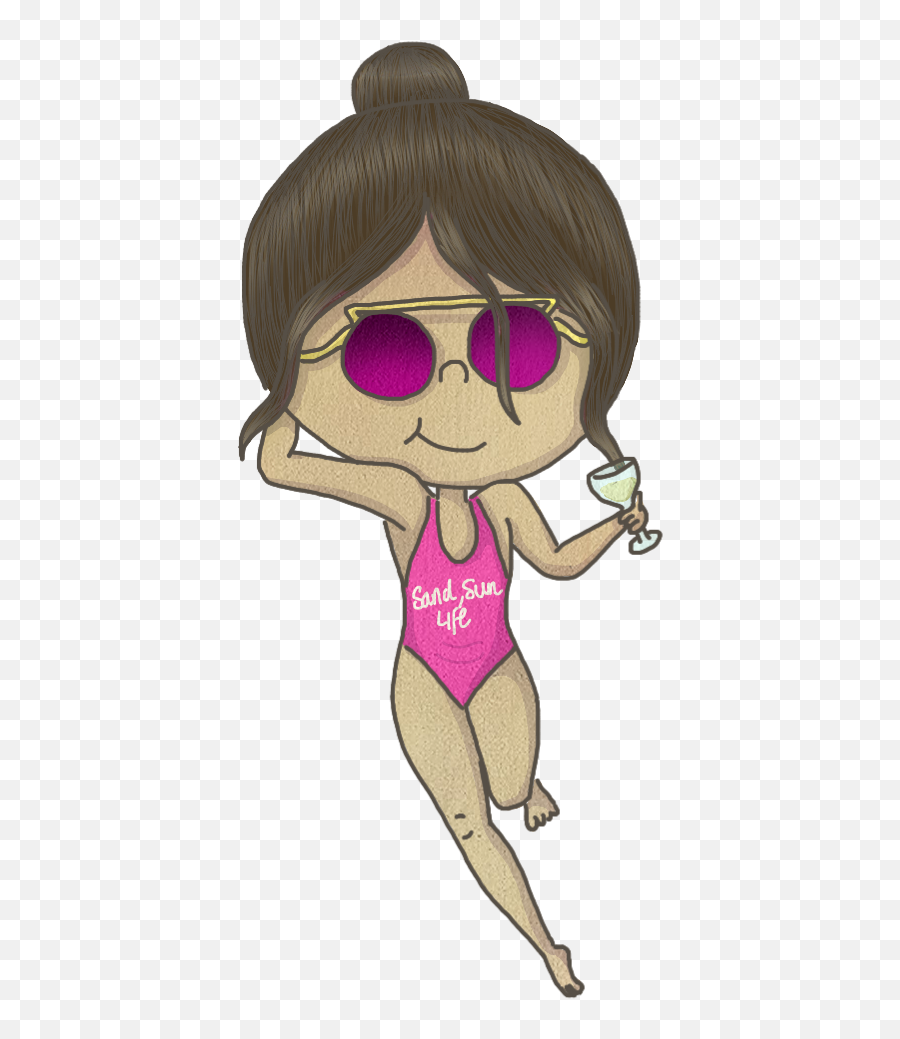 Thaffiu Beach Sticker By Thalía Sthefanía Ceballos - Leotard Emoji,How To Draw A Sunglasses Emoji