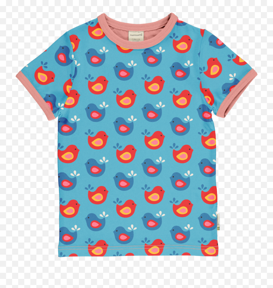 Maxomorra Short Sleeve Top - Bright Birds Short Sleeve Emoji,Tony The Tiger Emoticon