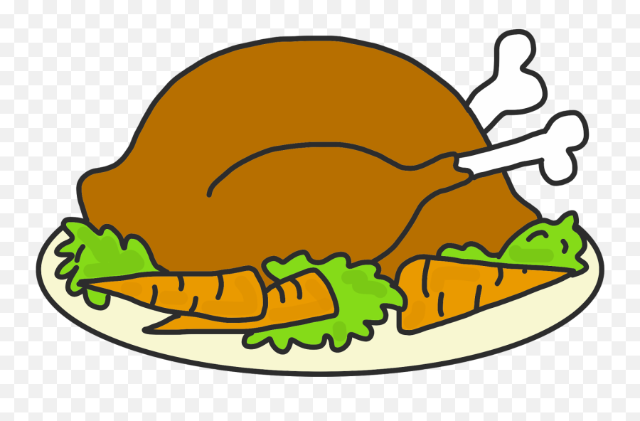 Food Plate Chicken Sticker - Clip Art Cooked Turkey Emoji,Shrouds Chicken Dinner Emoji]