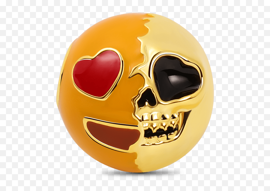 Half Face Half Skull Charm Bead - Scary Emoji,When A Girlfriend Sends A Blowing Kiss Emoji