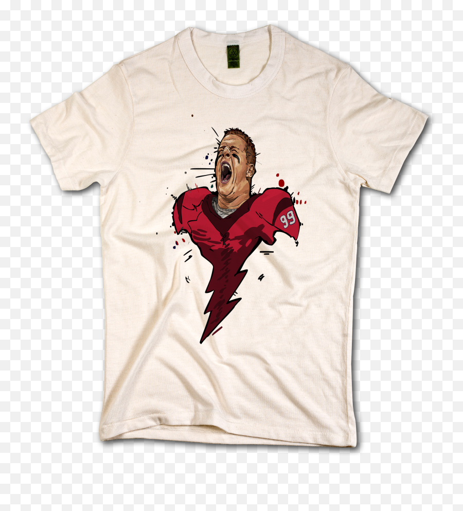 Jj Watt Lightning Bolt Menu0027s Crew Neck White Tee Shirt - Superhero Emoji,Code Geass Emoji