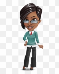 Smart School Teacher Woman Cartoon - Cartoon Smart Image Of Teacher Emoji,Ca Rtoon Girl Stamding Emotions