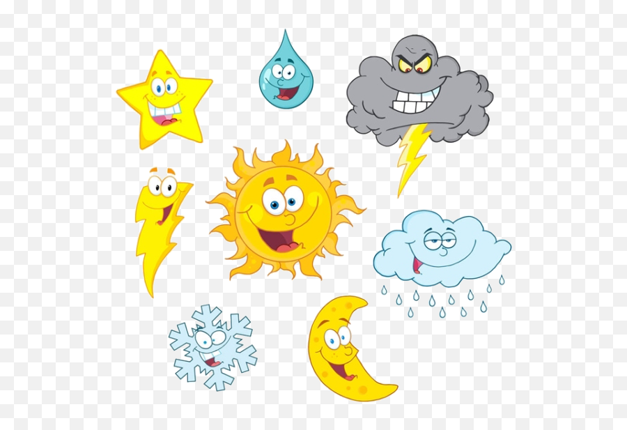 Download Material Weather Expression Cartoon Royalty - Free Emoji,Weather Symbols Emoticons