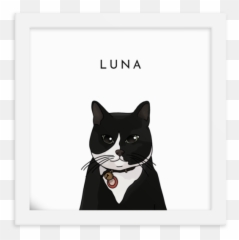 Custom Pet Cartoon Framed Portrait U2014 Print Pawty - Picture Frame Emoji,Grumpy Cat Emotion Poster