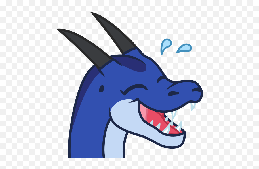 Laughing - Blue Dragon Emoji,Laughing & Crying Emoji