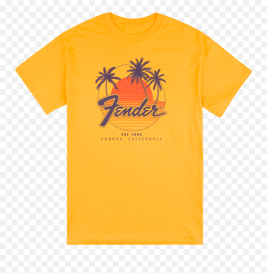 Genuine Fender Palm Sunshine Unisex T - Shirt Marigold Yellow Xl 9190119606 Emoji,Emoji Cat Sunshine