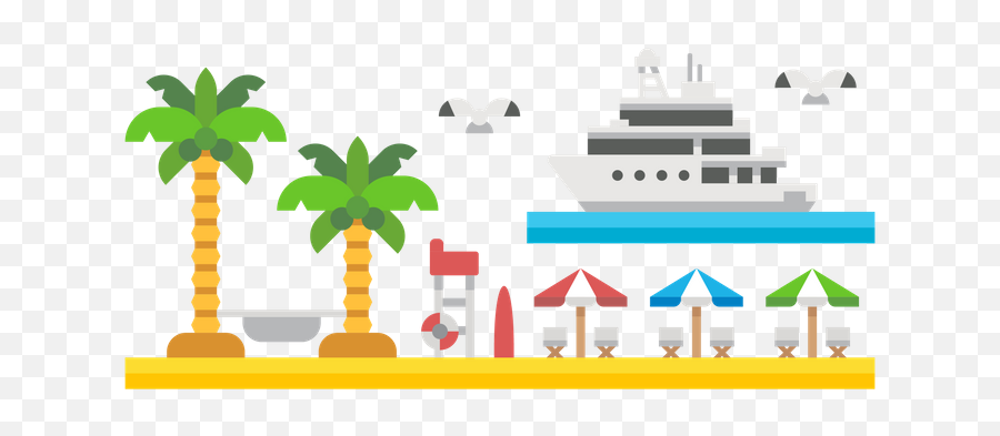Premium Beach Resort 3d Illustration Download In Png Obj Or Emoji,Saigon Flag Emoji