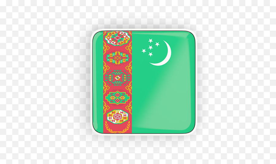 Square Icon With Frame Illustration Of Flag Of Turkmenistan Emoji,Emoji Regional Flags