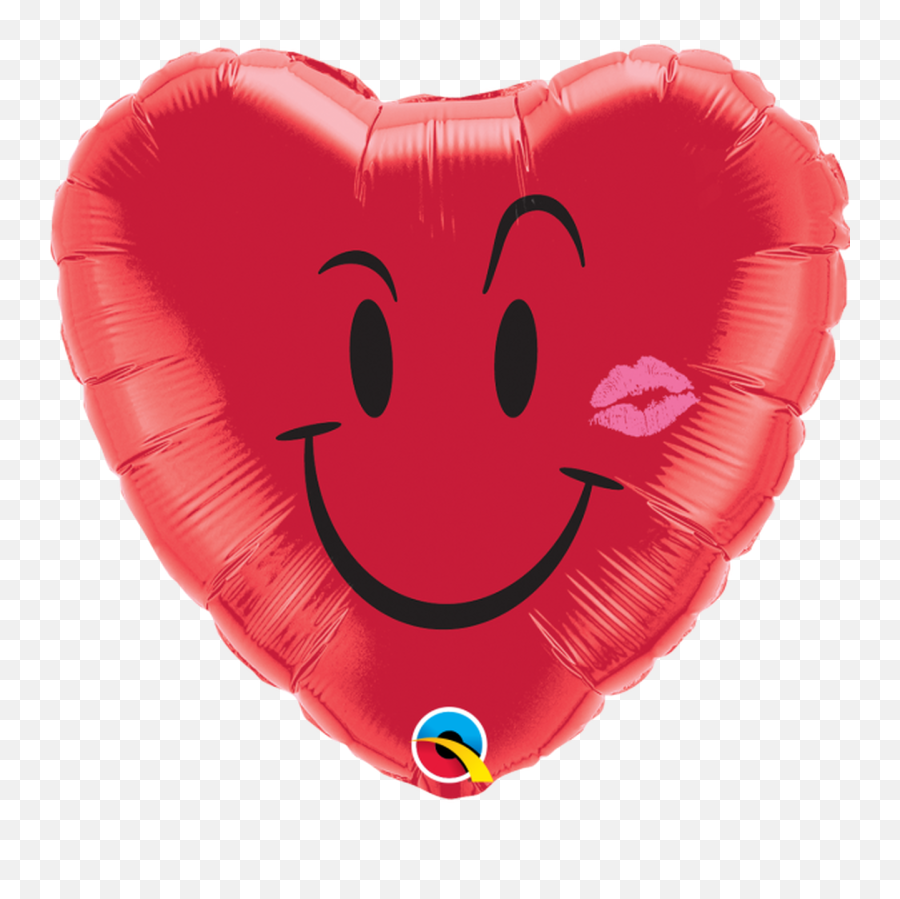 Emoji Naughty Smile U0026 A Kiss 18 Inch Foil Balloon - Kisses Balloon Heart Transparent Png,Balloon Emoji