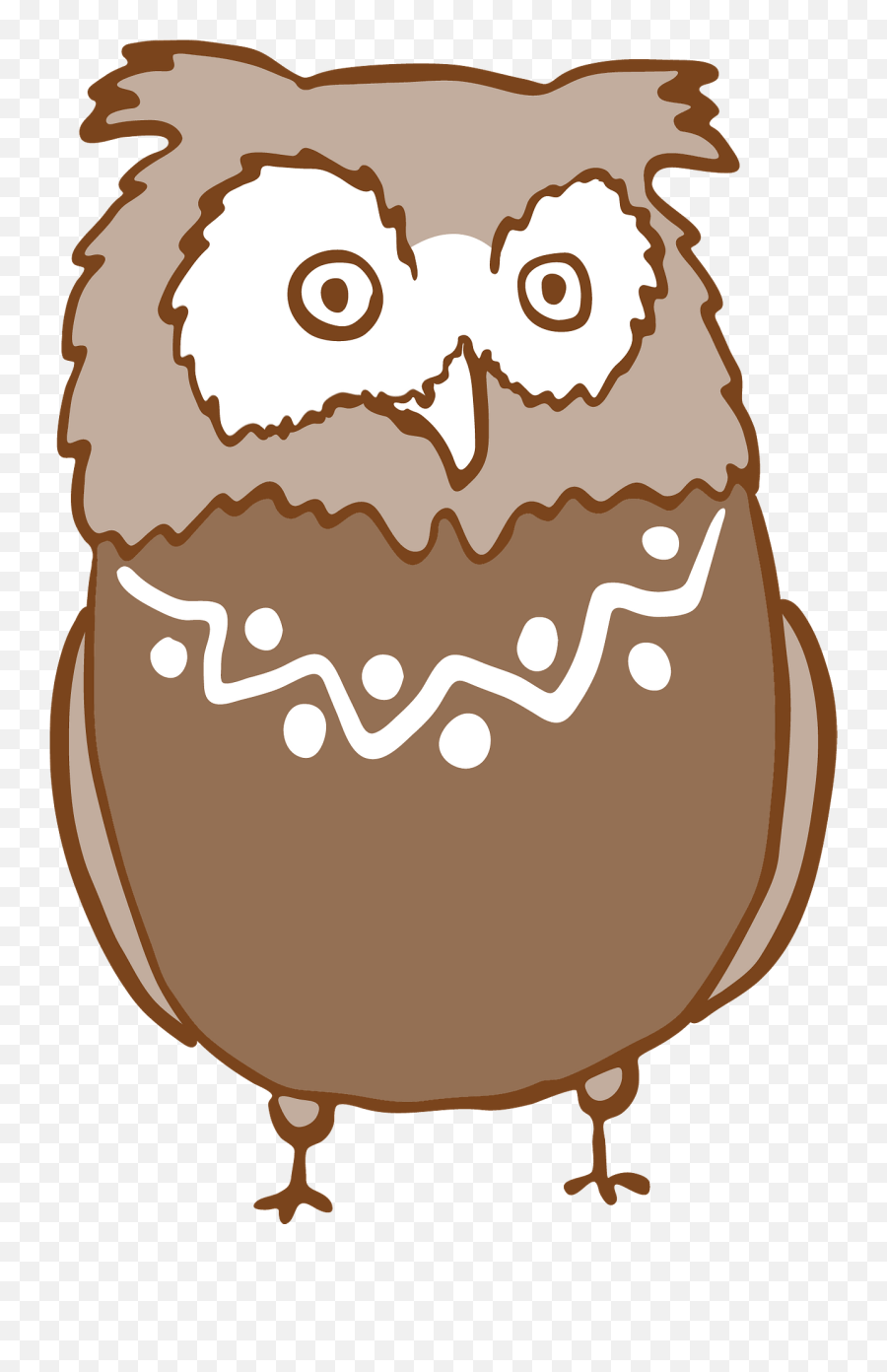 Brown Owl In Patterned Neckline With Eyes Wide Clipart Free - Interaktivne Vaje Samostalnik Emoji,Brown Eye Emoji