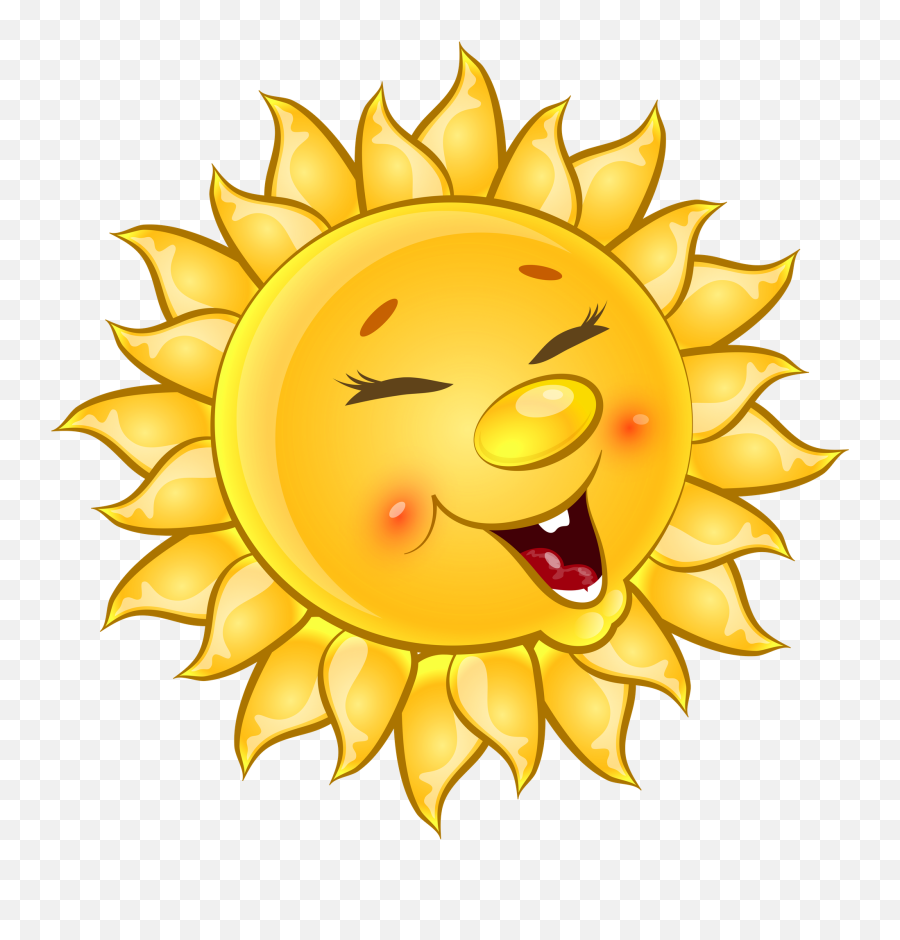 Positive Clipart Cute Positive Cute - Sun Cartoon On Transparent Emoji,Mochi Emoji