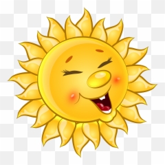Positive Clipart Cute Positive Cute - Sun Cartoon On Transparent Emoji,Mochi Emoji
