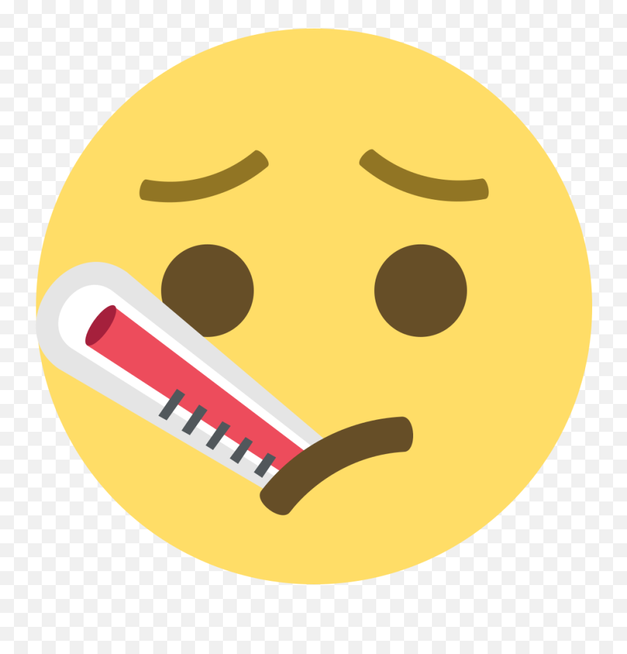 Face With Thermometer Emoji High Definition Big Picture - Thermometer Emoji Face,Hand Over Mouth Emoji