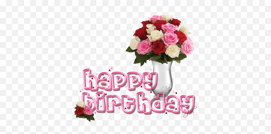 Ch C M Ng Sinh Nh T Happy Birthday Pinterest Pink Rose - Happy Birthday Elegant Roses Gif Emoji,Gif Of Emoticon Wit Hflowers