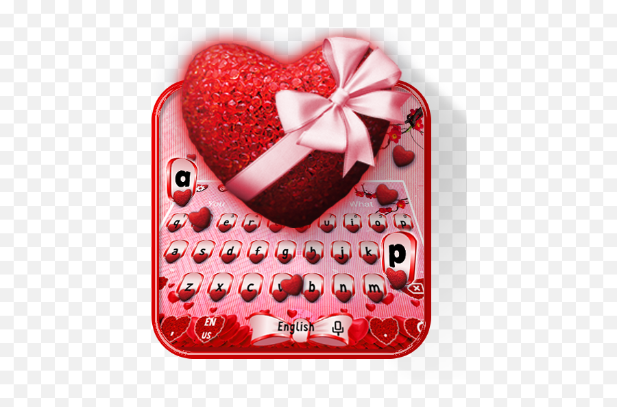Red Crystal Bow Heart Keyboard Theme U2013 Apps On Google Play - Girly Emoji,Why Is Google Emoji Red Heart Look Black