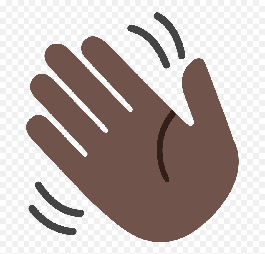 Dark Skin Tone Emoji - Black Hand Waving Emoji,Hand Wave Emoji