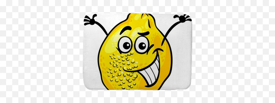 Funny Lemon Fruit Cartoon Illustration Bath Mat U2022 Pixers - We Live To Change Letter L Cartoon Emoji,Replace Blackberrh Emojis