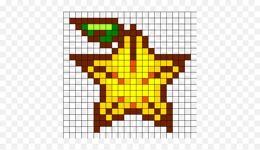 Paopu Fruit Perler Bead Pattern - Shuriken Pixel Art Emoji,How To Make A Paopu Fruit Emoticon
