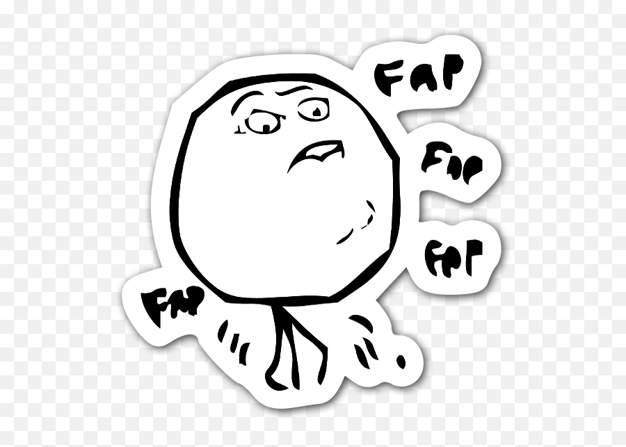 Die Cut Memes Fapfap U2013 Stickerapp Shop - Fap Fap Fap Png Emoji,Rageface Ascii Emoticon
