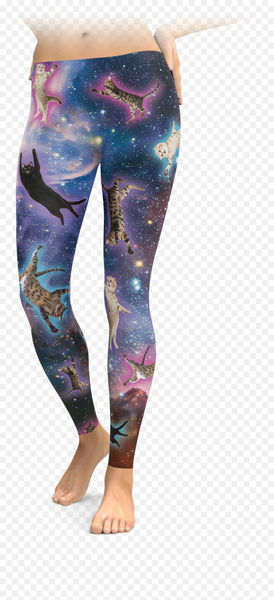 Cat Lovers Fashionable Ladies And - Cat Galaxy Leggings Emoji,Butt Kicking Emoticon