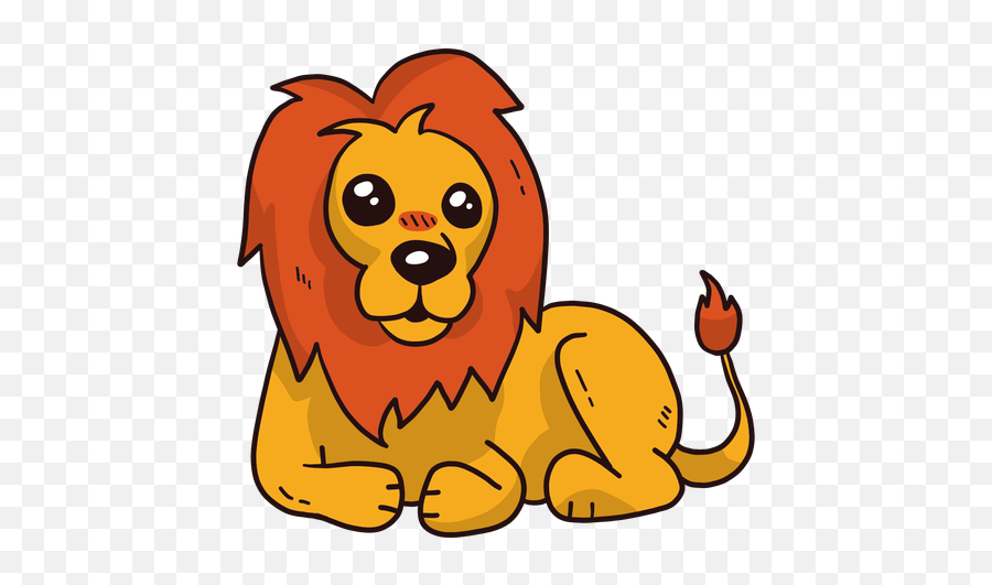Cute Lion King Mane Tongue Tail Flat - Leon Dibujo Animado Emoji,Lack Of Emotion Lion King
