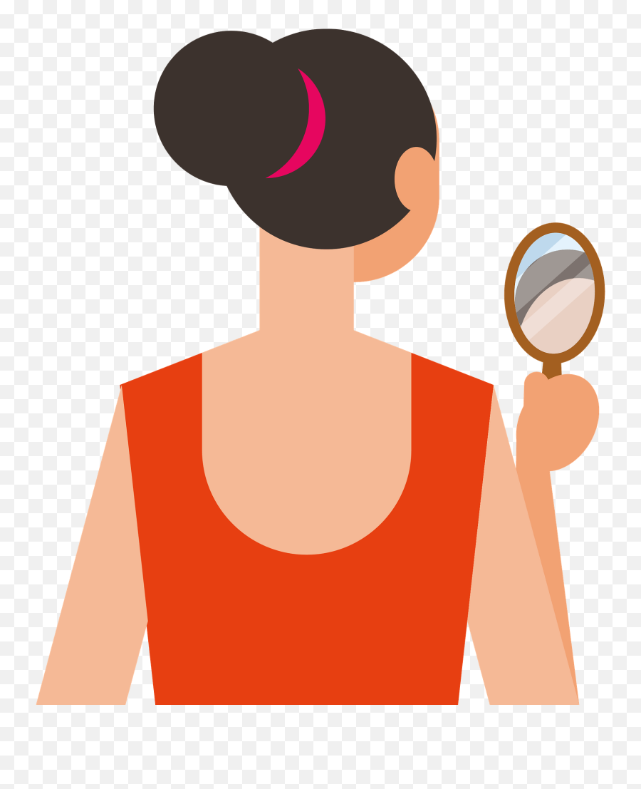 Woman In Mirror Clipart - Person Looking In Mirror Clipart Emoji,Mirror Emoji