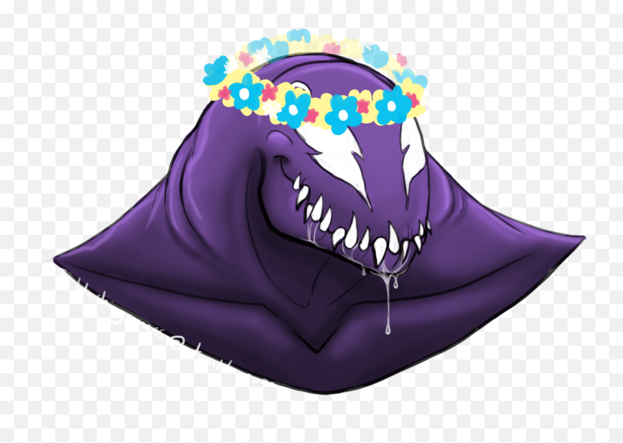 Purple Flower Crown Png - A Blushing Mess On Twitter Smile Fictional Character Emoji,Purple Face Emoji Ig