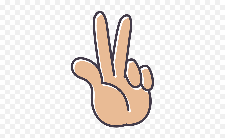Peace Fingers Hand Wih Thick Stroke Transparent Png U0026 Svg Vector - Contar Con Los Dedos Png Emoji,Emojis Peace Hand