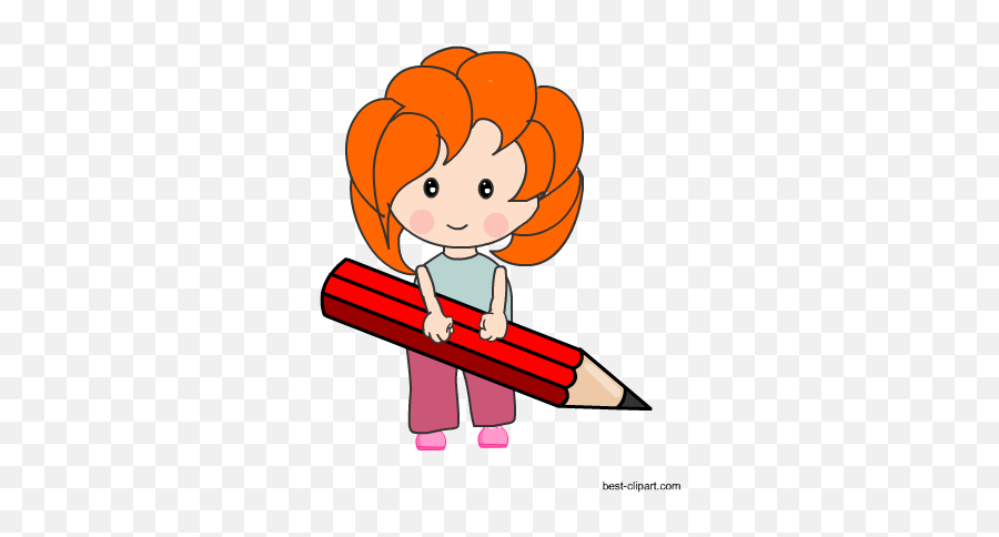 Free Pencil Clip Art - Girl Pencil Clip Art Emoji,Girlsholding Hands Emoji