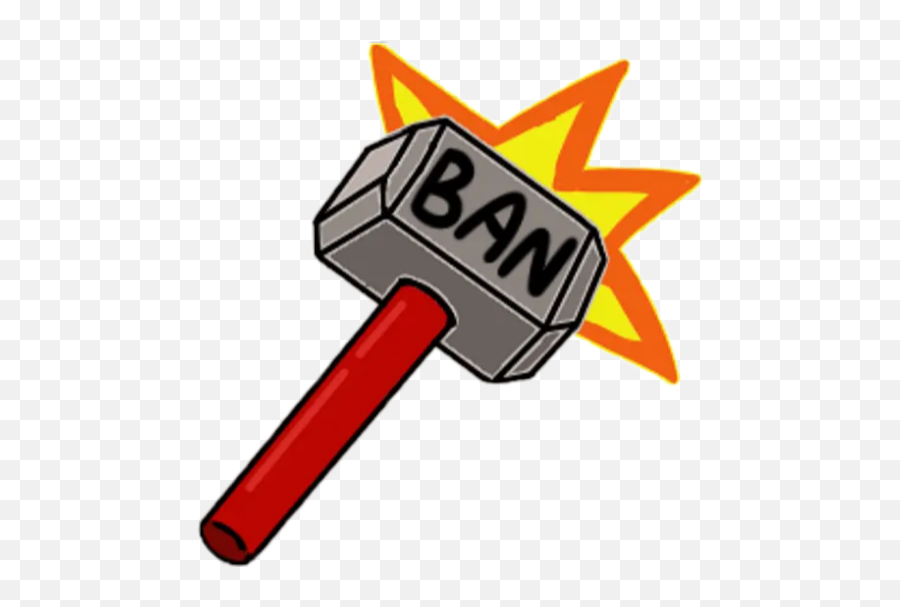 Thor Banned Hammer Sticker - Custom Emojis For Discord,Ban Hammer Emoji