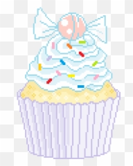 Pixel Art Cute Doodles Kawaii Art - Transparent Cupcake Pixel Art Emoji,Is There A Cupcake Emoji
