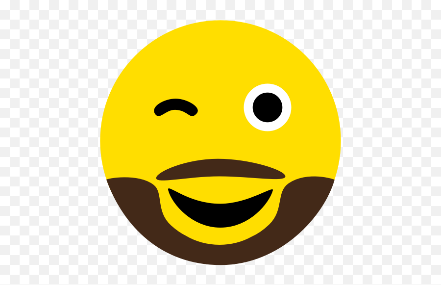 Beard Emoji Eyes Face Naughty Icon - Emoji With Beard,Wide Eyes Emoji