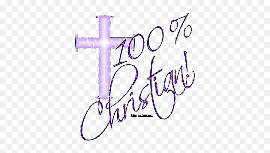 100 Percent Christian Purple Glitter Cross Graphic Greeting - Dot Emoji,Throw Glitter Emoticon