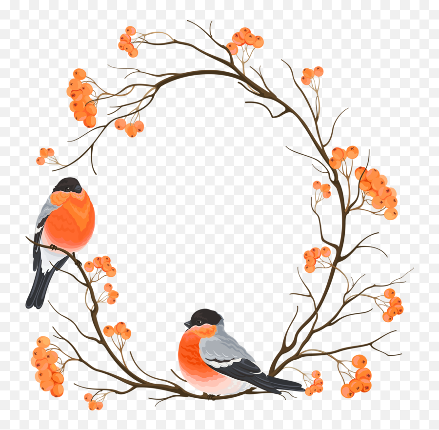 Download Branch Chinese Round Bird Eurasian Bullfinch - Chinese Flower Frame Png Emoji,Flip The Bird Emoticon Facebook