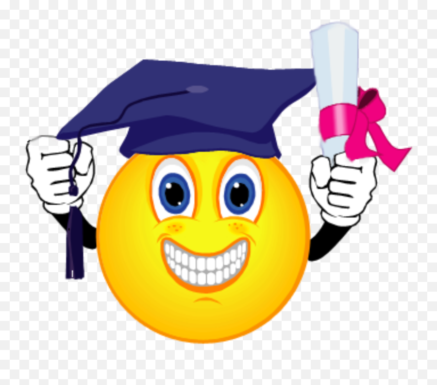 Smiley Clipart Graduation Smiley - 6th Grade Graduation Clipart Emoji,Graduation Emojis