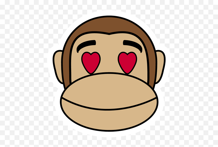 Monkey In Love Sticker - Just Stickers Monkey Love Png Emoji,Emoji Love Stickers