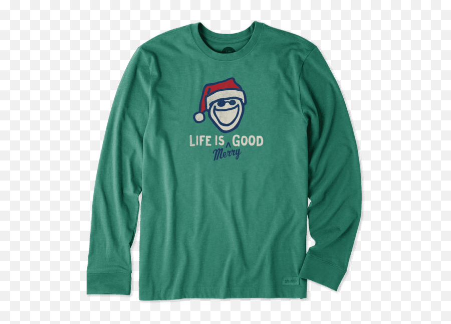 Merry Good Long Sleeve Crusher Tee - Life Is Good Long Sleeve Shirts Emoji,Emotion Bliss Kayak Bimini Top