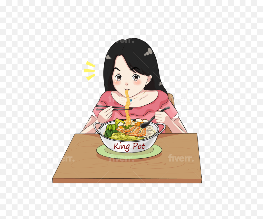 Draw Illustration Sticker Emoticon And Emojis By - Bowl,Android Emojis Food