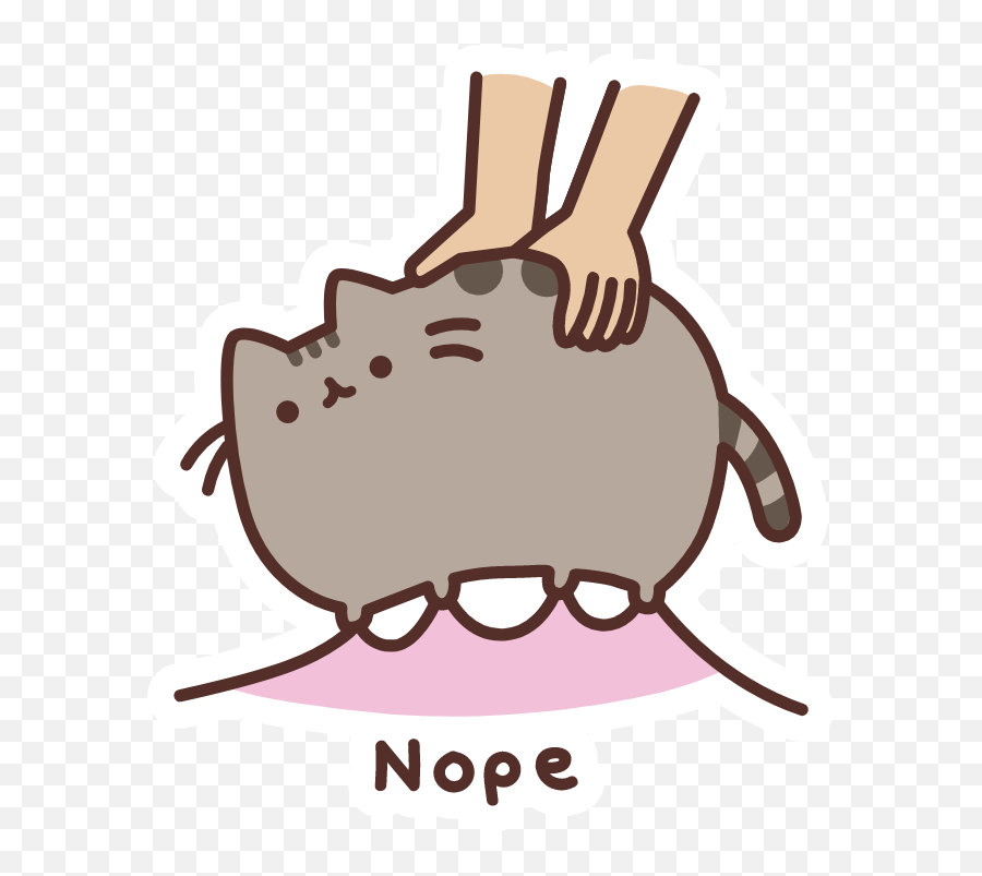 Pusheen Nope Sticker - Language Emoji,Black And White Pusheen Emojis