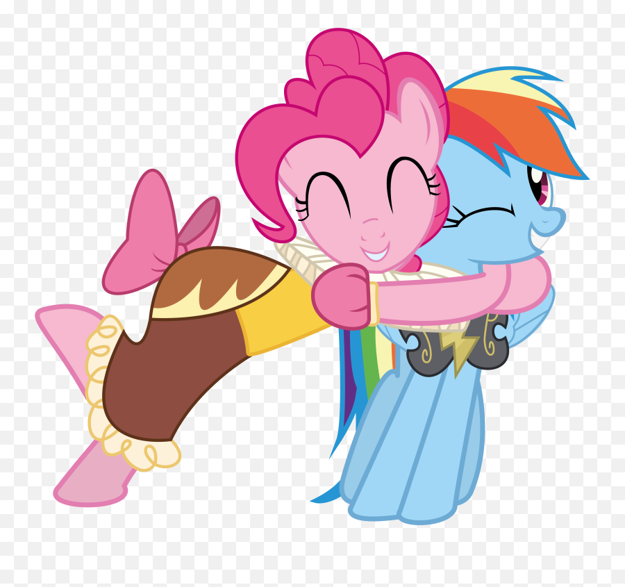 Friendship Clipart Buddy - My Little Pony Pinkie Pie Hug Rainbow Dash Emoji,Applebloom Mlp Shrug Emoji