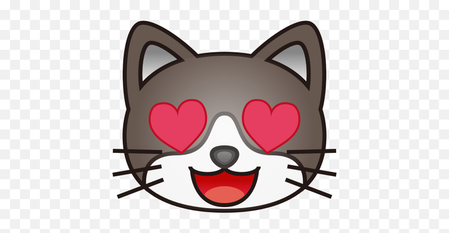 Smiling Cat Face With Heart - Shaped Eyes Id 12290 Emoji Heart Eyes Cat Emoji,Heart Eyes Emoji