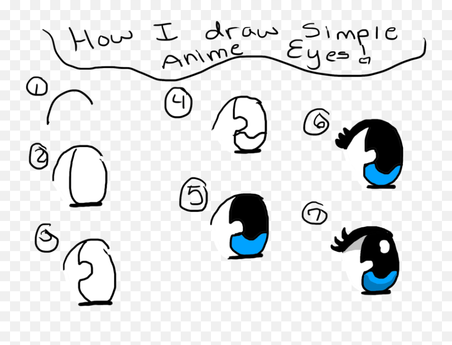 How To Draw Cartoon Eyes Step By Step Easy - Draw Cute Anime Eyes Easy Emoji,Anime Eyes Emotions