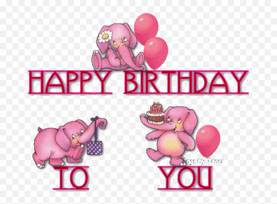 Latest Birthday Wishes With Elephant - Animated Happy Birthday Elephant Gif Emoji,Elephant Emoticon